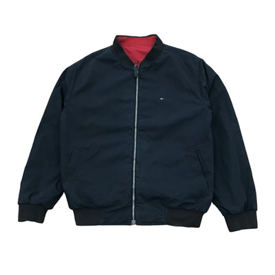 Tommy Hilfiger Bomberjacke Herren Large Reversible Navy Blau Rot