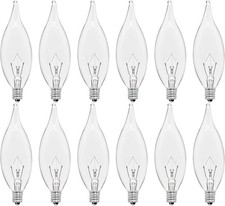 E12 Candelabra Light Bulbs Warm White 2500K, 380 Lumen Dimmable Chandelier