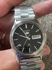 Vintage Seiko SQ Quartz 100 Anniversary Lion Head Clean Black Dial Watch