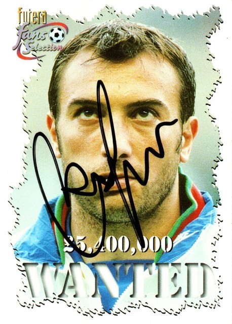 PIERLUIGI CASIRAGHI Signed 1999 Futera Chelsea Fans Selection WANTED Card #71