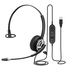 USB Headset with Microphone for PC, Computer Headset with Mic Noise Canceling...