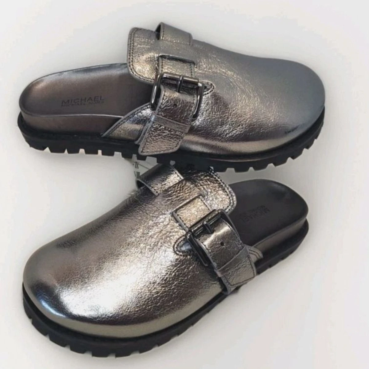 Michael Kors Women’s Black Leather Slip-On Clog with Gold Buckle Size- 6.5 M UGG M GOLDENCOAST CLOG II Black - Free delivery | Spartoo  main image 2