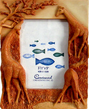 Safari Brown Giraffes 3-D Photo Frame 3 1/2