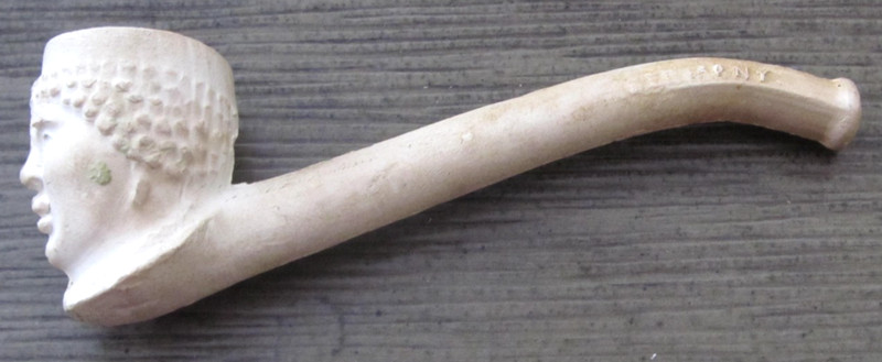 Estate White PIPE, Made in GERMANY, Marked, Tobacco Smoking Figural Head Face