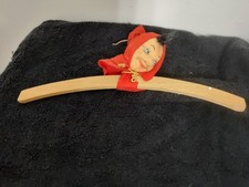 VTG wooden hanger w/ elf doll head attached OOAK UNIQUE 
