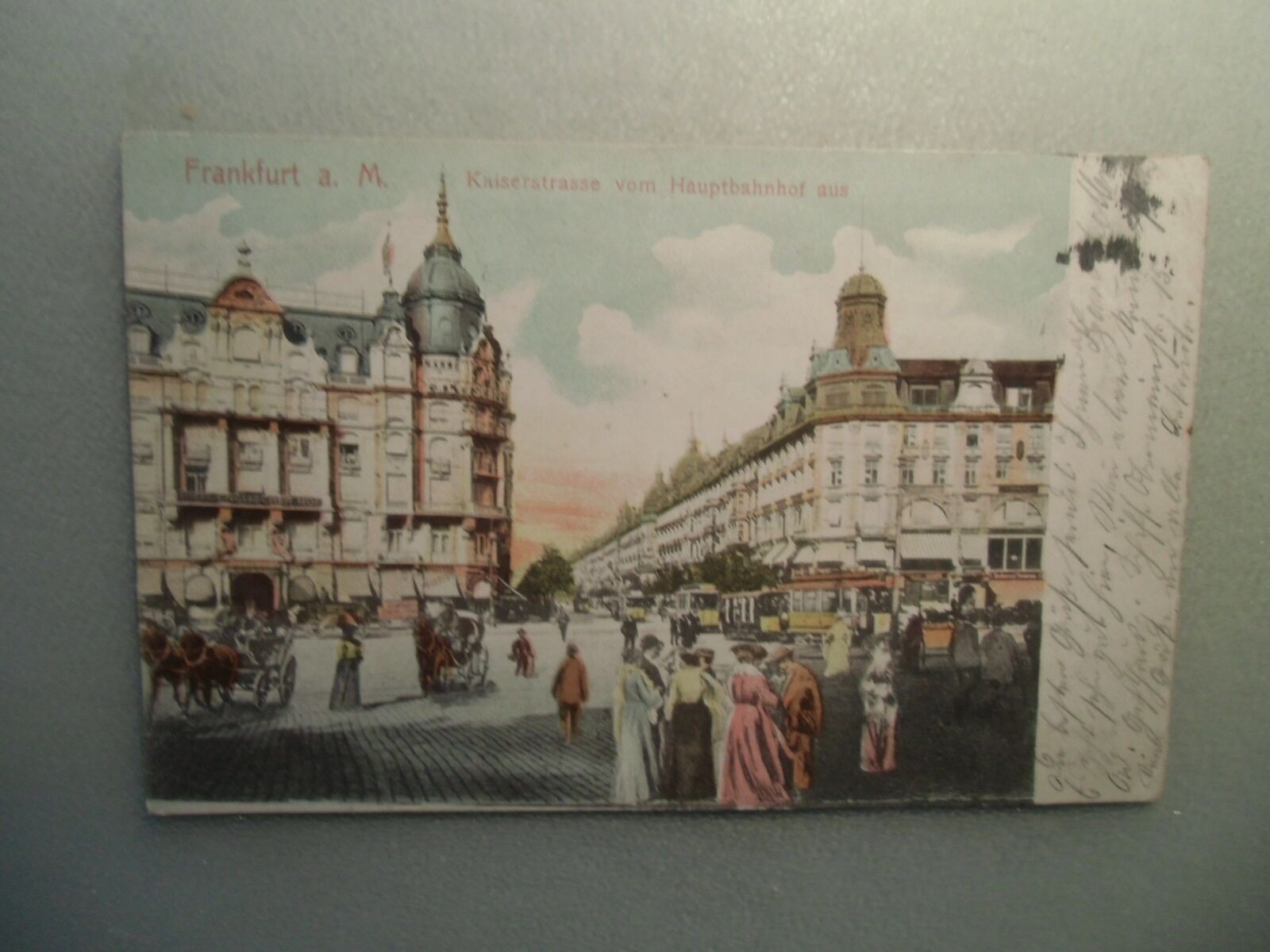 Postcard Frankfurt a. M. Kaiserstrasse from the main station from 1907