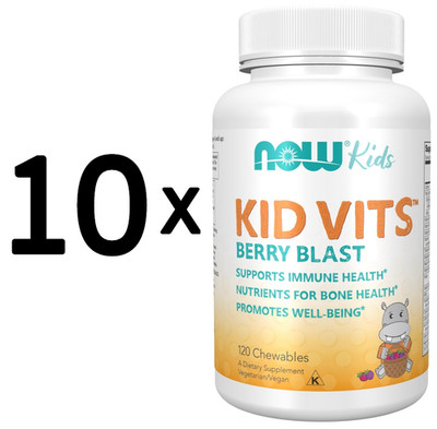 10 x NOW Foods Kid Vits, Berry Blast - 120 chewables tablets (216,65 EUR/kg)