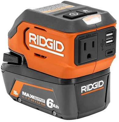 #ad RIDGID 18V 175W Power Inverter AC86097 Tool Only Orange Black 120V AC USB $63.74