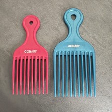 Conair Pink And Blue Hair Picks Teasing Combs Shimmery Two Sizes