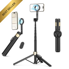 Magnetic iPhone Tripod 60 Inch Selfie Stick with Remote Magsafe Compatible Stand
