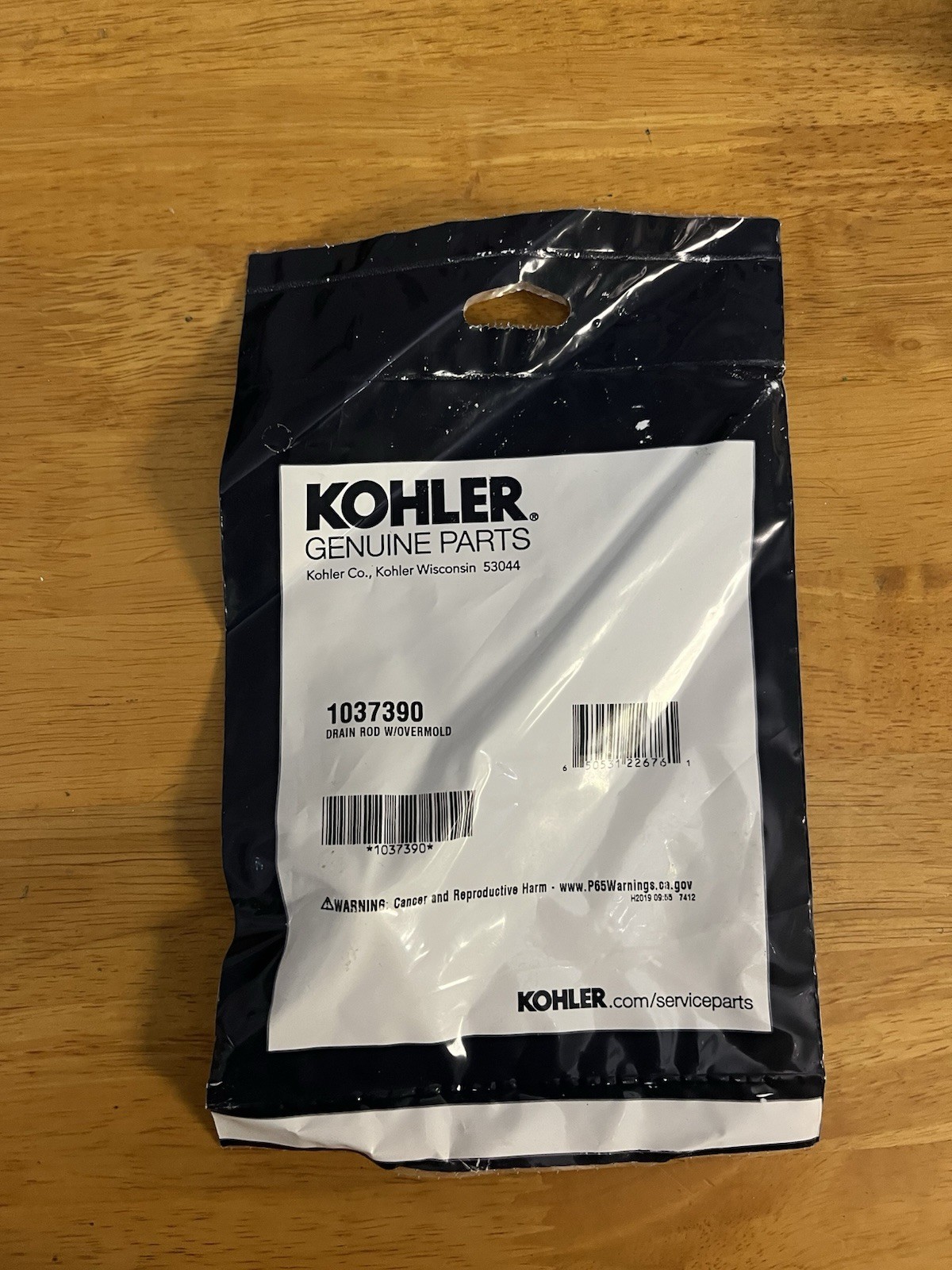 Kohler, 1037390, Drain Rod W/Overmold