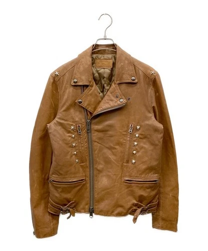 EDIFICE Lambskin Leather Riders Jacket Men's Size 40 Brown - product listing photo