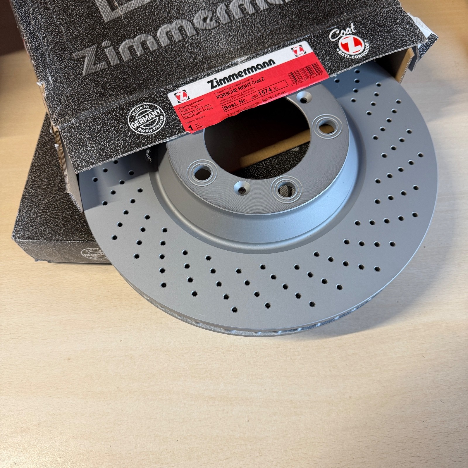Disques de frein Zimmermann pour Porsche 997 GT3 3.6 qualité premium fabriqués en Allemagne