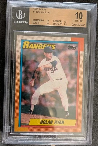 1990 Topps #1 Nolan Ryan BGS 10 PRISTINE POP 8 One Higher Vs 1100 PSA 10s