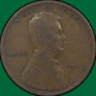 1909-VDB Lincoln Wheat Cent Very Good VG Coin #39620