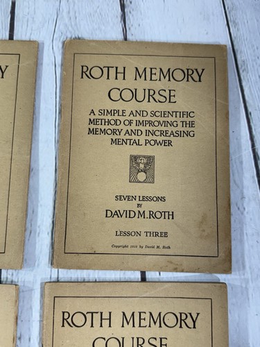 1918 Roth Memory Course Complete Set Lessons One To Seven Mental Power Self Help - Picture 4 of 17