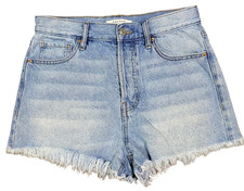 PacSun Women'sShorts Size 27 High Rise Denim Distressed Frayed Hem