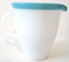 VTG PYREX MILK GLASS TURQUOISE BLUE CREAMER CUP