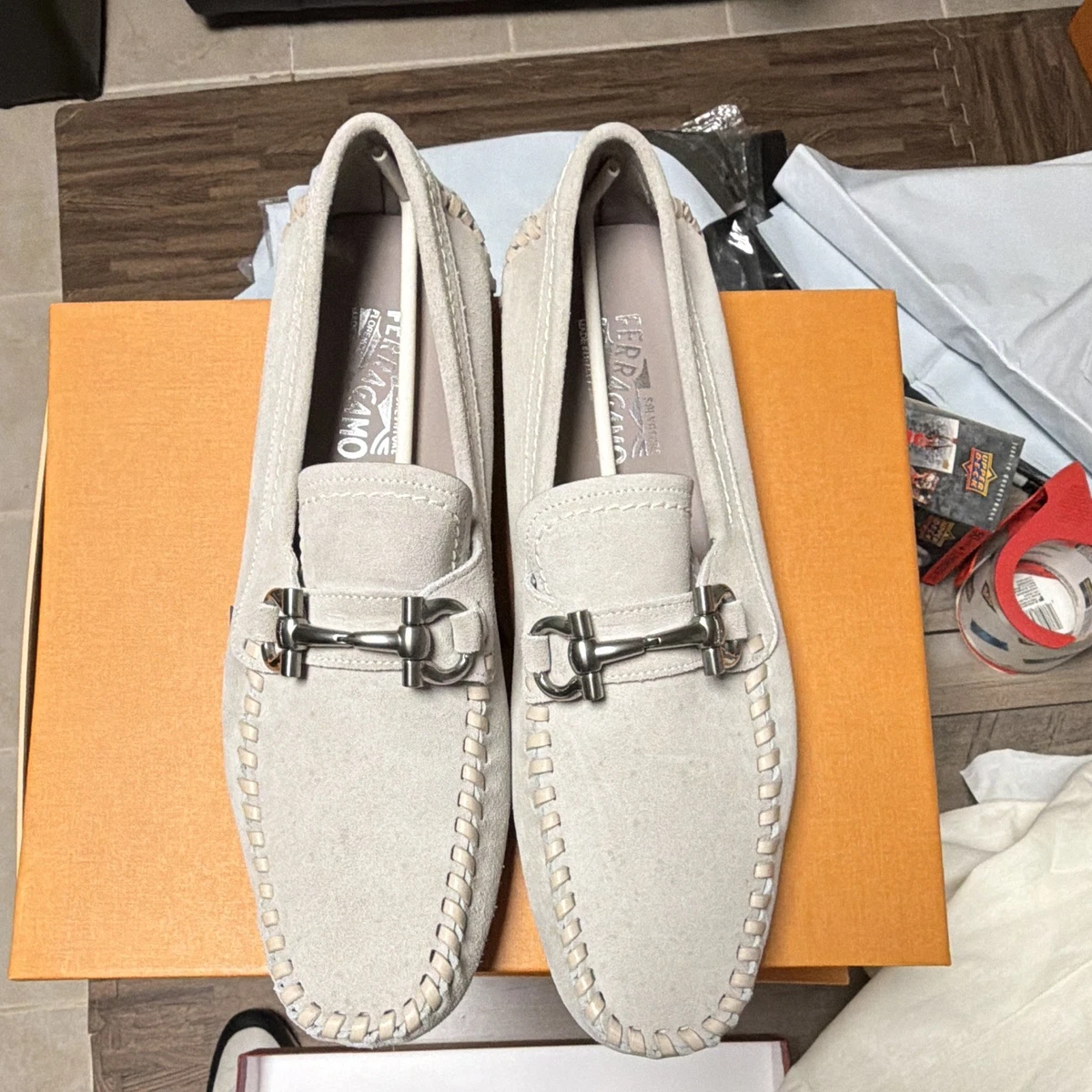 Salvatore Ferragamo Men’s Tan Nero pebbled Suede Horsebit Loafers Suede loafer - Men | Ferragamo main image 3