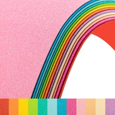 12 Pack Glitter Foam Sheets Craft 7.9 x 11.8 inch, 12 Colors Sparkles Foam Paper