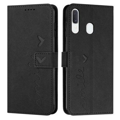 Für Samsung Galaxy A20 / A30 SHEAD MODUS TEAD MOTOR LEDER LEDER Hülle (SCHWARZ)