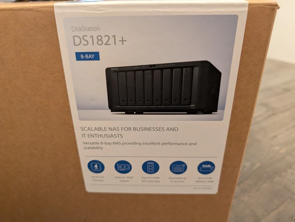 Synology DS1821+, 24TB Storage, 32GB Ram, 10G SFP+, 10 Surveillance Station Lic. - Image 2 of 4