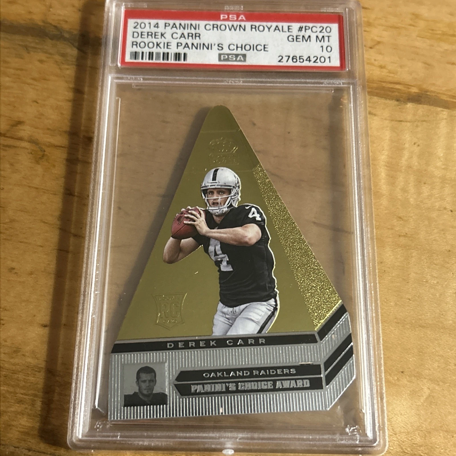 Derek Carr Panini Crown Royale Rookie Panini's Choice #PC20 Base