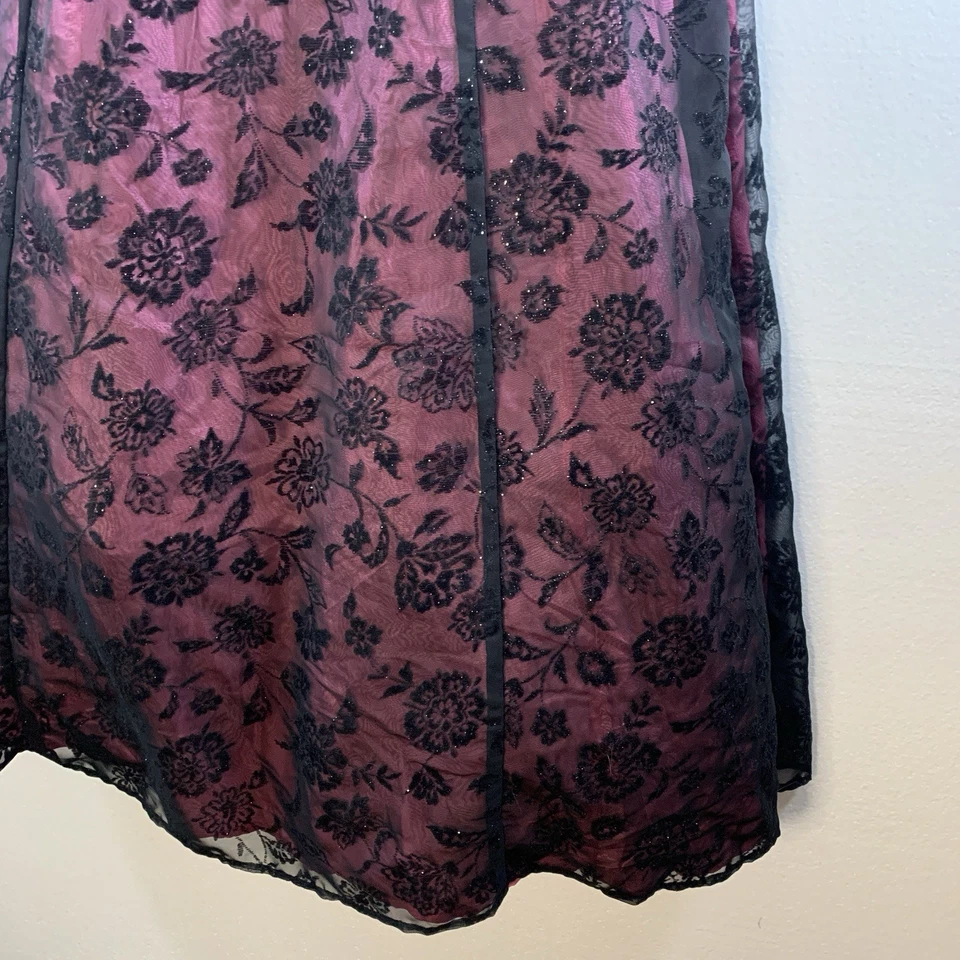 Vestido Maxi Morgan Co Feminino Y2K Veludo Burnout Whimsigoth Tamanho 3/4 Formal NOVO - Imagem 4 de 4