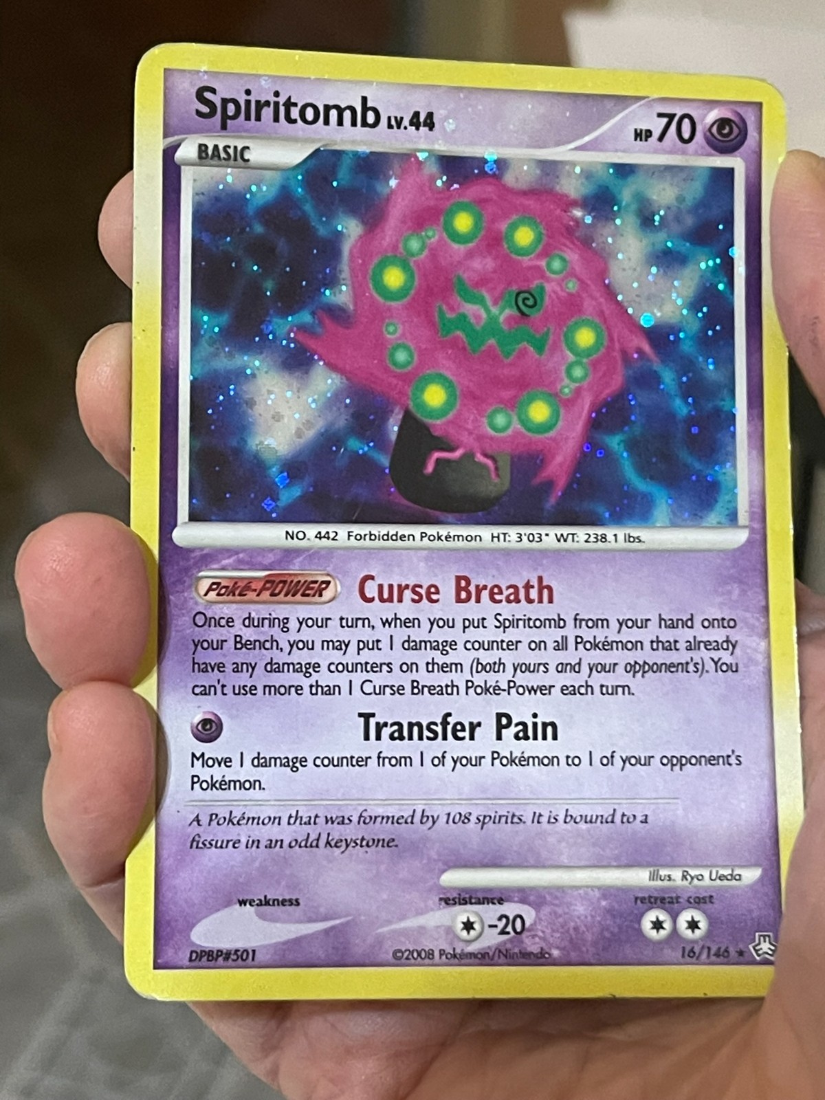 POKEMON SPIRITOMB LV.44 16/146 RARE COSMOS HOLOFOIL LEGEND AWAKENED HP CARD