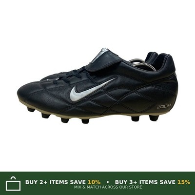 Nike Tiempo Air Zoom FG Fußballschuhe Schwarz Leder UK 12 EU 47,5 US 13 Herren