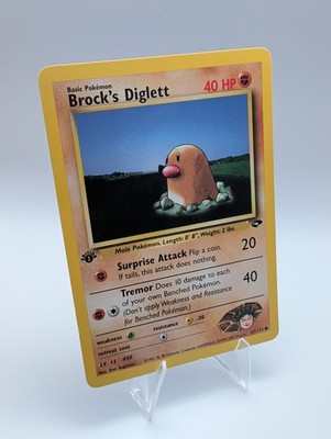 Brock's Diglett - 67/132 1st Edition English Gym Challenge Pokémon Card HP