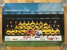 Poster BVB Mannschaft 2002/2003, Original Autogramme, A2 gerollt - Rarit&auml;t