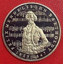 1984 J Germany Felix Mendelssohn Composer German 5 Mark Coin