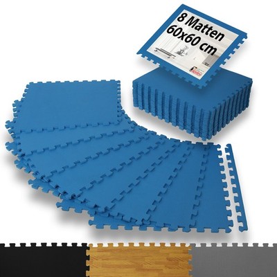 8 Matten 60x60x1cm Bodenschutz Fitness Puzzlematte Schutzmatte Unterlegmatte EVA