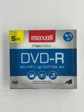 Maxell Maxdata 16X 4.7GB DVD-R Blank Media Discs, 5-Pack