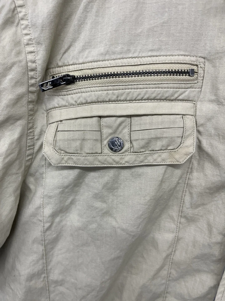 Cavi Button Up Short Sleeve With Metal Logo On Chest And Zipper Pocket Men’s Xl - Image 3 of 4