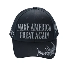 Black MAGA Trump Cap – Classic All-Black Hat with Silver/Gray Embroidery