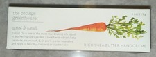 The Cottage Greenhouse Carrot & Neroli Hand Crème Rich Shea Butter 4 oz Tube NIB