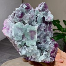 3.26LB Rare transparent purple octahedron fluorite mineral crystal sample/China