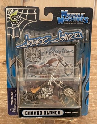 Muscle Machines West Coast Choppers Chango Blanco 1:31 Diecast Motorcycle NIP