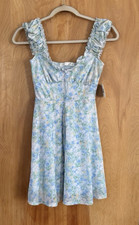 Altar'd State Women's Mini Floral Halter neck Ruffle Sleeve Dress Size XXS NWT