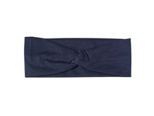 Blue Twisted Knot Cotton Wide Stretch Headband
