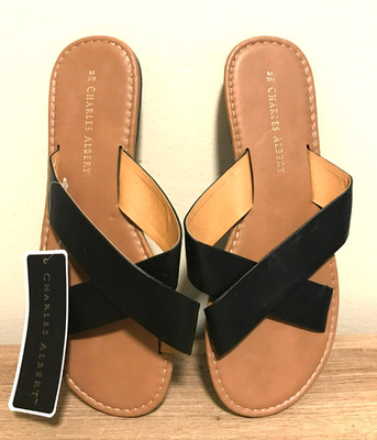 Charles Albert Black Sandals - M - 7/8