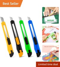 4-Pack Retractable Box Cutter with 9mm Snap-Off Blades - Lightweight  Versatile