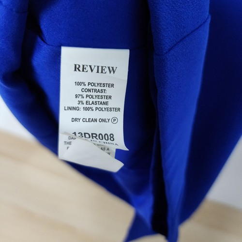 Review Dress Womens 14 Blue one shoulder Sheath Dress - Picture 6 of 10