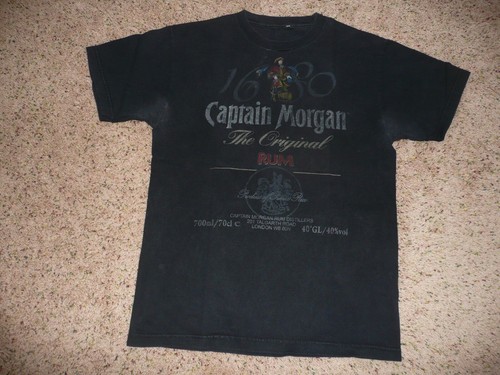 Mens Vintage Captain Morgan Black T-Shirt