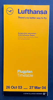 Lufthansa Timetable Effective October 26, 2003