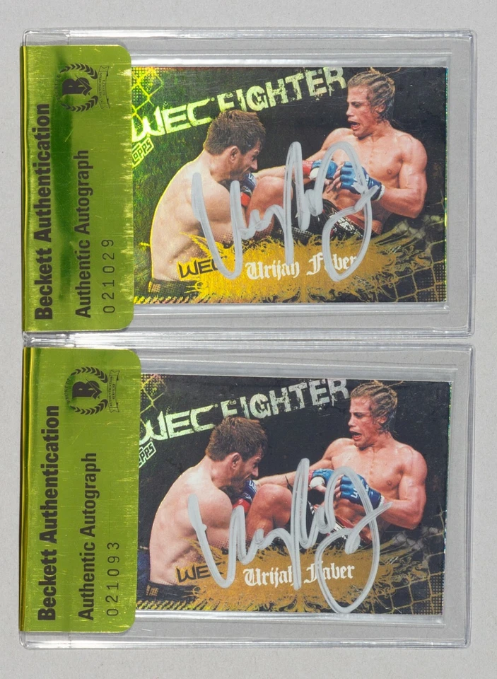 Tarjeta de novato dorada firmada por Urijah Faber 2010 Topps UFC Main Event #144 certificado de autenticidad BAS RC Foto 2 de 4