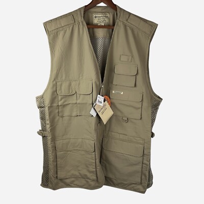 Weekender Traveler Travel Vest Outdoors Fishing Hunting Safari Khaki Sz 2XL, NEW