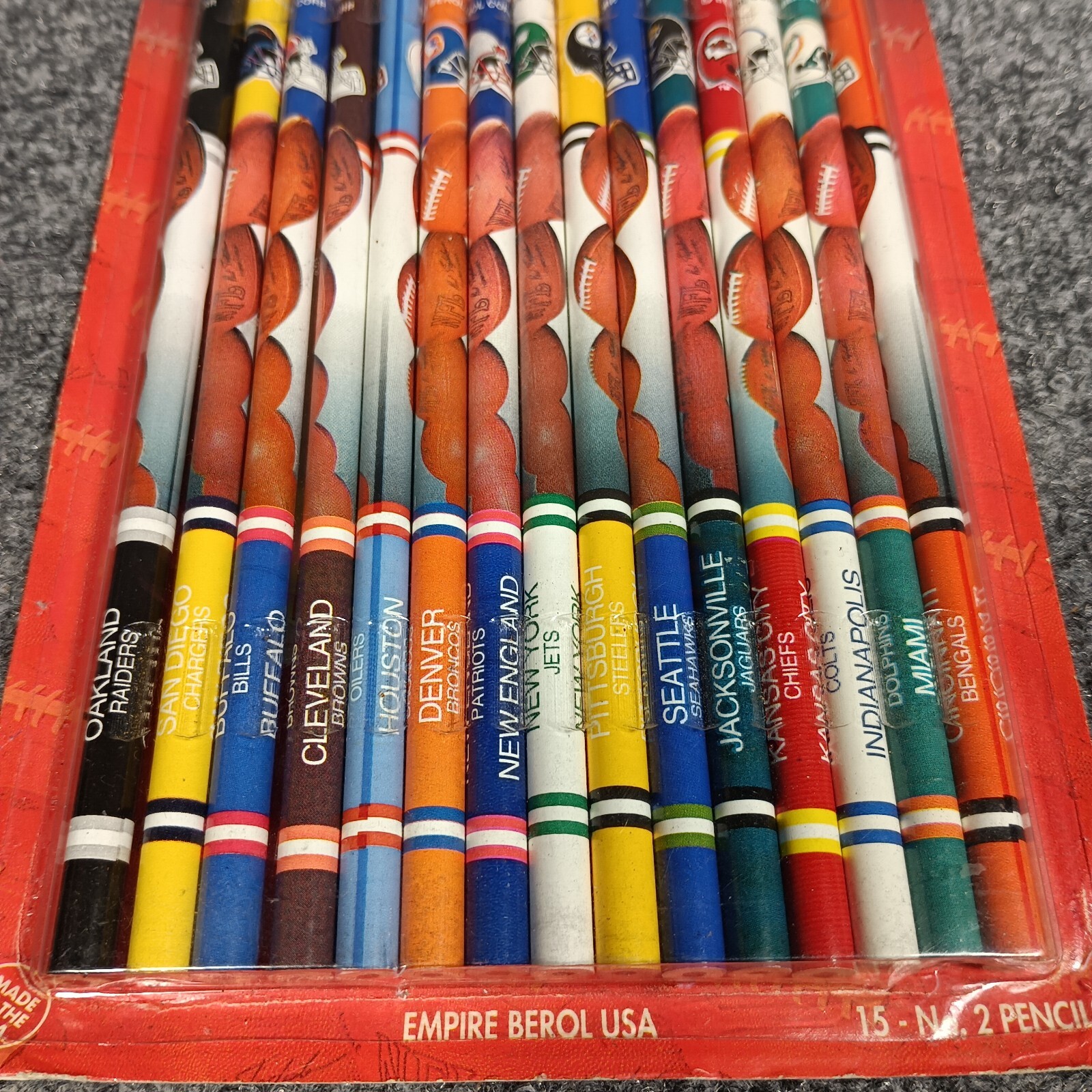 VTG Empire Berol Team NFL AFC Pencils 15ct 1993